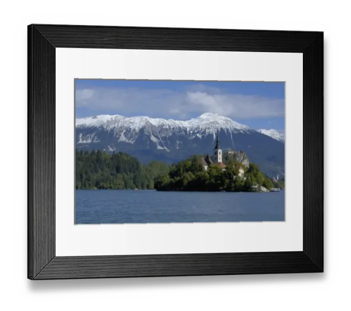 Framed Print : Slovenia, Bled, Lake Bled, Bled Island, Bled Castle and Julian Alps Framed Print : Slovenia, Bled, Lake Bled, Bled Island, Bled Castle and Julian Alps