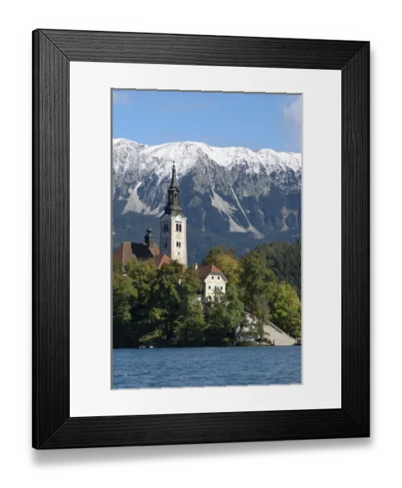 Framed Print : Slovenia, Bled, Lake Bled, Bled Island and Julian Alps Framed Print : Slovenia, Bled, Lake Bled, Bled Island and Julian Alps