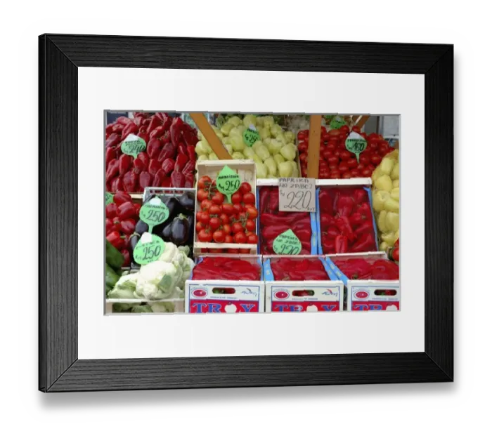 Framed Print : Slovenia, Ljubljana, fruit and vegetable market