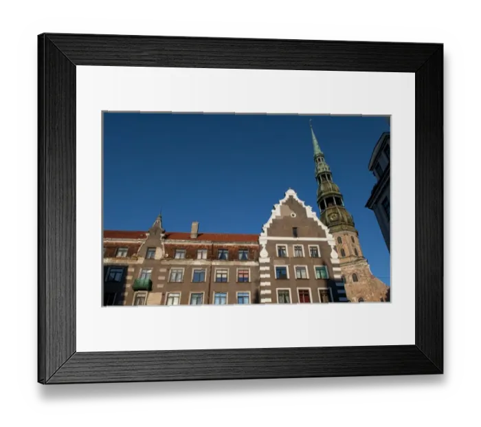 Framed Print : Riga, Latvia. St. Peters Lutheran Church in Townhall Square