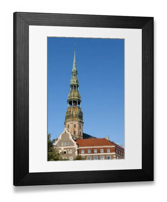 Framed Print : Riga, Latvia. St. Peters Lutheran Church in Townhall Square