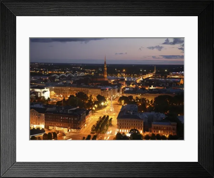 Framed Print : The night view of city of Riga. Latvia Framed Print : The night view of city of Riga. Latvia
