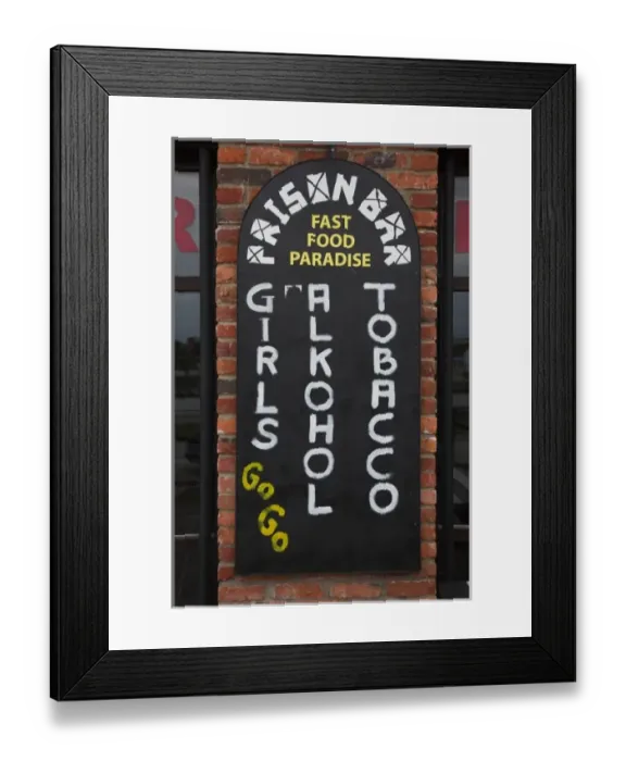 Framed Print : Latvia, Western Latvia, Kurzeme Region, Liepaja, waterfront bar sign Framed Print : Latvia, Western Latvia, Kurzeme Region, Liepaja, waterfront bar sign