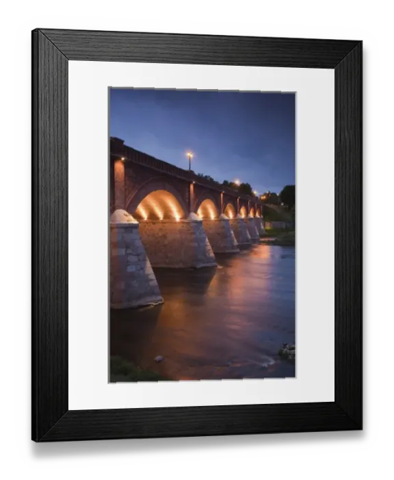 Framed Print : Latvia, Western Latvia, Kurzeme Region, Kuldiga, bridge over the Venta River by the Ventas Rumba