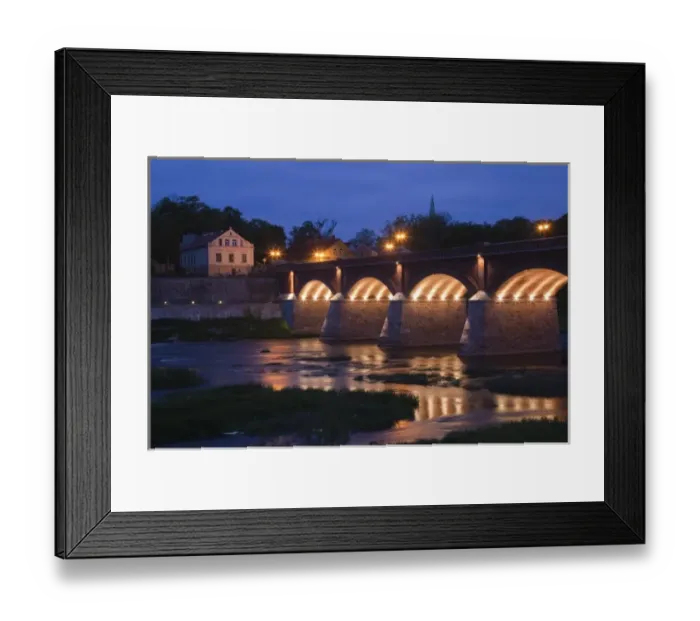 Framed Print : Latvia, Western Latvia, Kurzeme Region, Kuldiga, bridge over the Venta River by the Ventas Rumba Framed Print : Latvia, Western Latvia, Kurzeme Region, Kuldiga, bridge over the Venta River by the Ventas Rumba