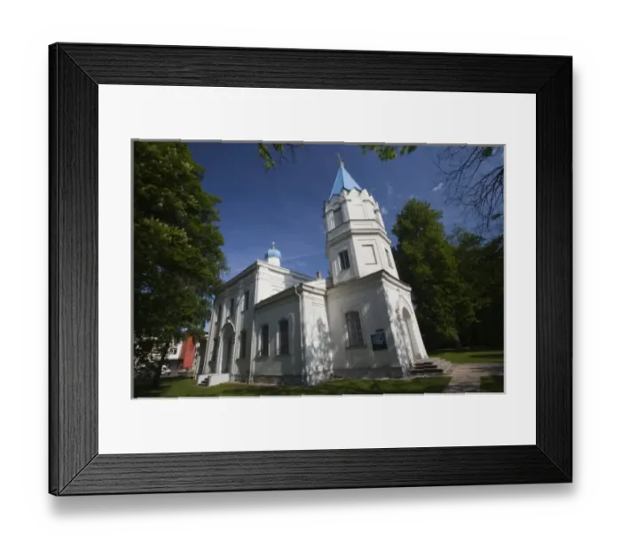 Framed Print : Latvia, Western Latvia, Kurzeme Region, Tukums, Russian Orthodox Church, b. 1871 Framed Print : Latvia, Western Latvia, Kurzeme Region, Tukums, Russian Orthodox Church, b. 1871