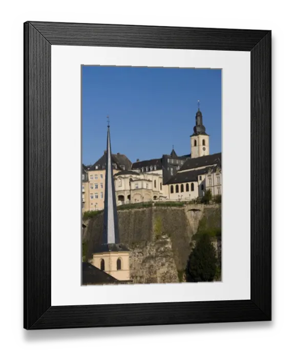 Framed Print : Luxembourg, Luxembourg City. View of Grund, lower town, with St. Jean du Grund church
