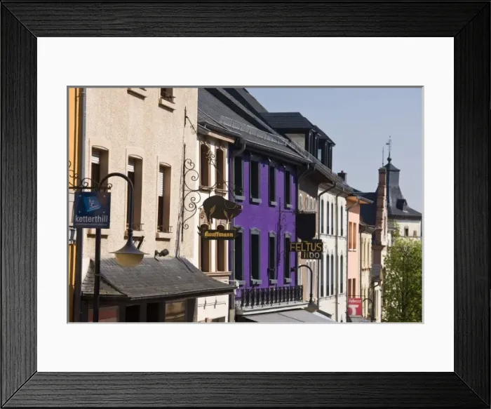Framed Print : Luxembourg, Wiltz. Main Street of the upper town Framed Print : Luxembourg, Wiltz. Main Street of the upper town