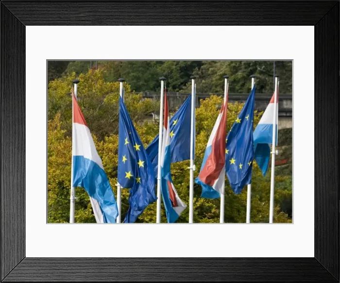 Framed Print : Luxembourg, Luxembourg City, flags Framed Print : Luxembourg, Luxembourg City, flags