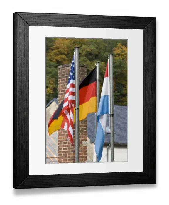 Framed Print : Luxembourg, Diekirch, flags Framed Print : Luxembourg, Diekirch, flags
