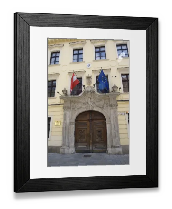 Framed Print : Europe, Slovakia, Bratislava, exterior of Austrian Embassy