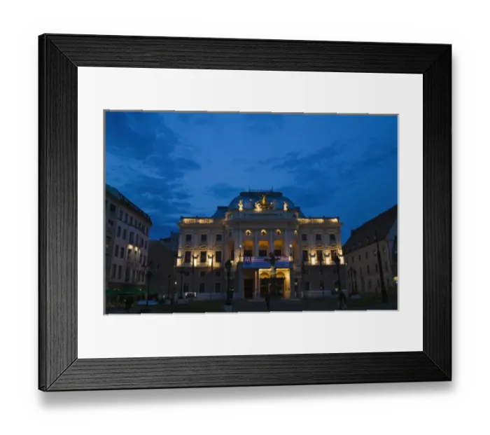 Framed Print : Night view of Bratislava Opera House, Slovakia Framed Print : Night view of Bratislava Opera House, Slovakia