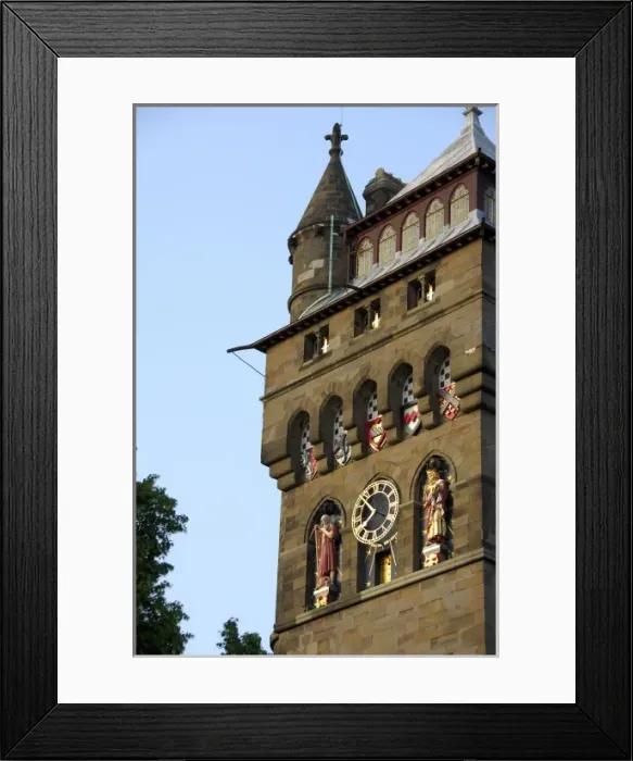 Framed Print : Europe, Wales, Cardiff. Cardiff Castle Clock Tower. THIS IMAGE RESTRICTED - Not available to U Framed Print : Europe, Wales, Cardiff. Cardiff Castle Clock Tower. THIS IMAGE RESTRICTED - Not available to U