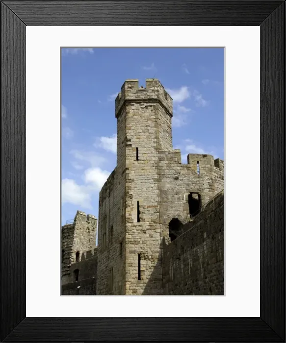 Framed Print : Europe, Wales, Caernarfon. Caernarfon Castle, unique polygonal towers. THIS IMAGE