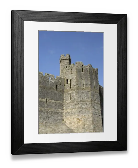 Framed Print : Europe, Wales, Caernarfon. Caernarfon Castle, unique polygonal towers. THIS IMAGE Framed Print : Europe, Wales, Caernarfon. Caernarfon Castle, unique polygonal towers. THIS IMAGE