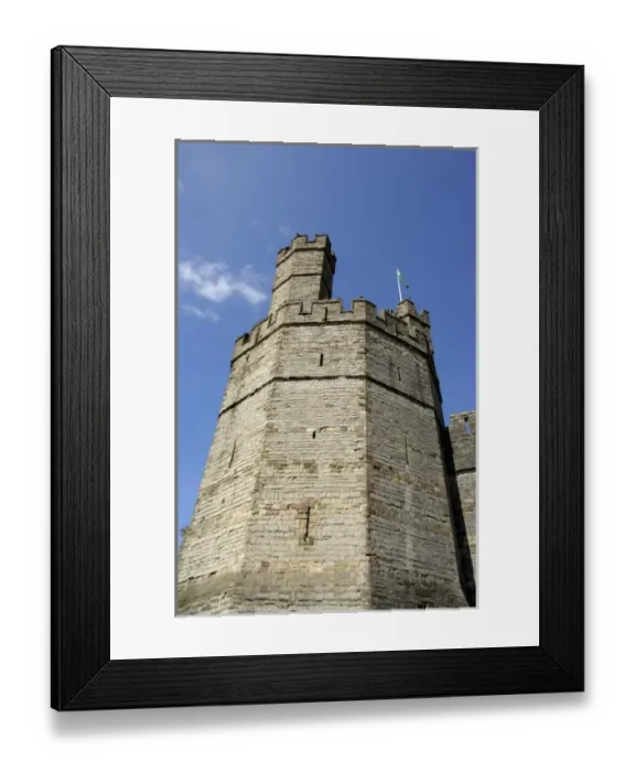 Framed Print : Europe, Wales, Caernarfon. Caernarfon Castle, unique polygonal towers. THIS IMAGE Framed Print : Europe, Wales, Caernarfon. Caernarfon Castle, unique polygonal towers. THIS IMAGE