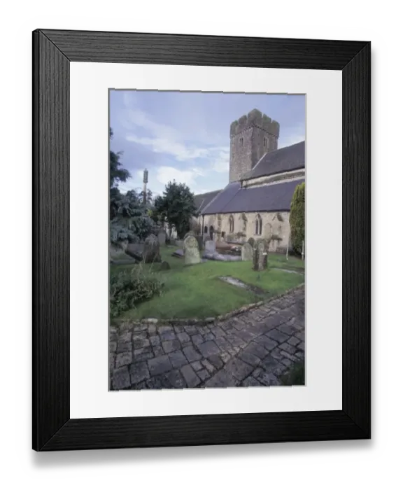Framed Print : England, Wales, Llanwit Major. Historic St. Illtud Church Framed Print : England, Wales, Llanwit Major. Historic St. Illtud Church