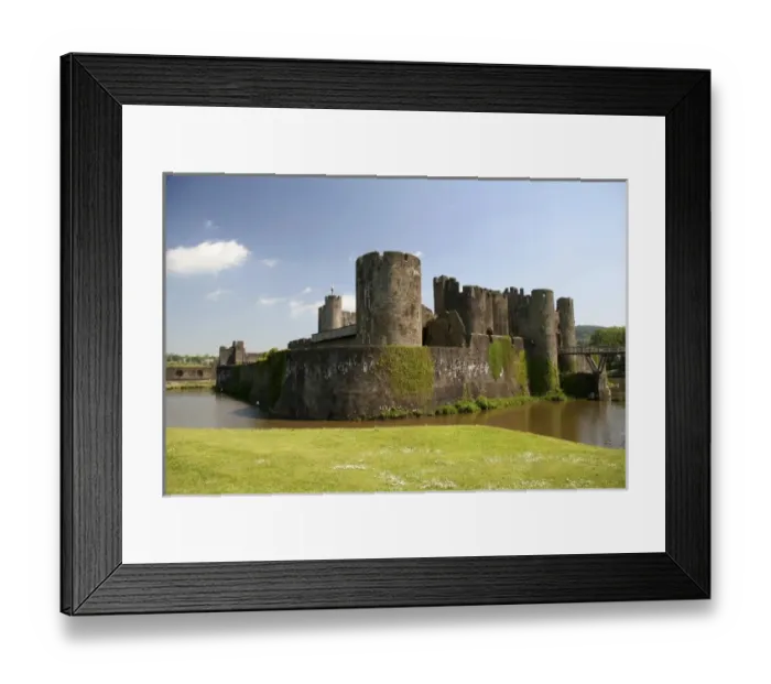 Framed Print : Unknown. Caerphilly, Wales. The well preserved castle at Caerphilly