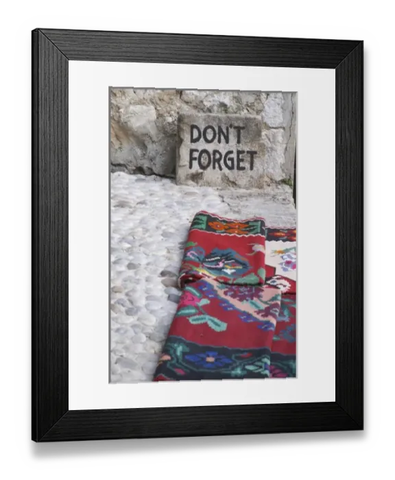 Framed Print : Old market street Kujundziluk near the old bridge. Historic town of Mostar. Federation