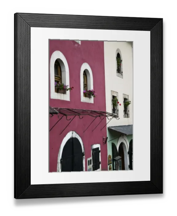 Framed Print : Bosnia-Hercegovina - Mostar. Old Town Mostar  /  Ottoman Era Buildings