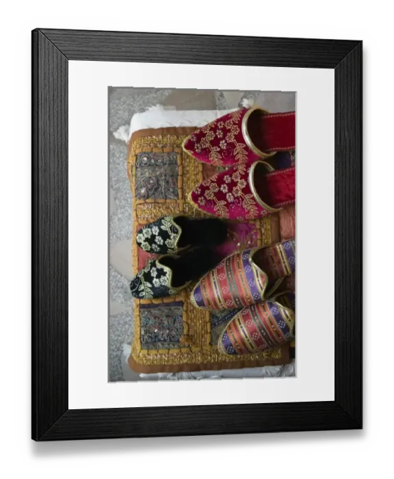 Framed Print : Bosnia-Hercegovina - Mostar. Old Town Mostar Market- Souvenir Ottoman Era Slippers Framed Print : Bosnia-Hercegovina - Mostar. Old Town Mostar Market- Souvenir Ottoman Era Slippers