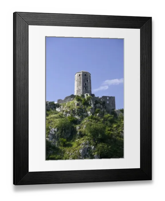 Framed Print : Bosnia-Hercegovina -Pocitelj. Ottoman Era Town-Clocktower (sahat kula) Framed Print : Bosnia-Hercegovina -Pocitelj. Ottoman Era Town-Clocktower (sahat kula)
