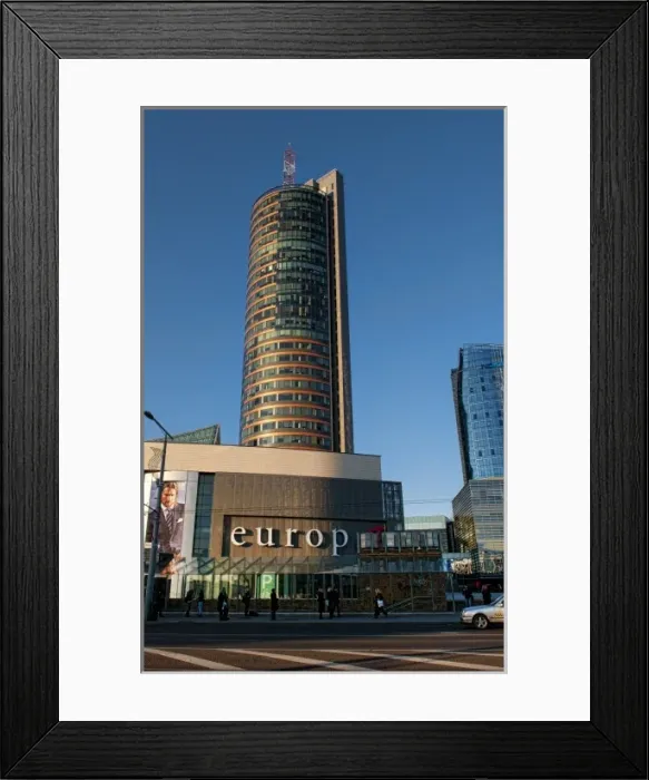 Framed Print : Downtown Vilnius, Lithuania, Gelezinio Vilko Street, with skyline and skyscrapers Framed Print : Downtown Vilnius, Lithuania, Gelezinio Vilko Street, with skyline and skyscrapers