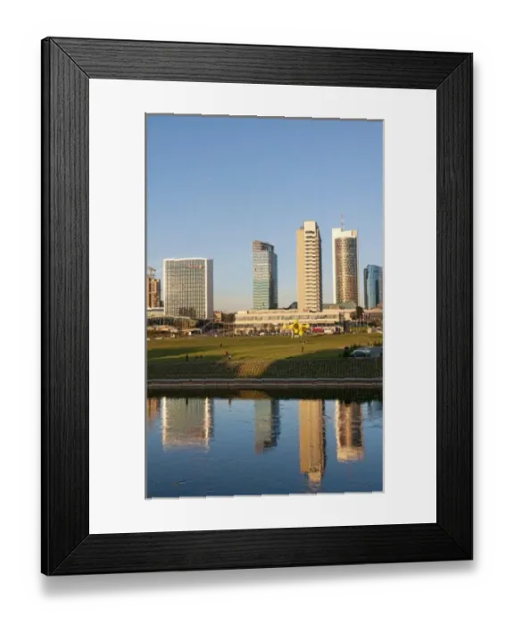 Framed Print : Downtown Vilnius, Lithuania, with skyline and skyscrapers Framed Print : Downtown Vilnius, Lithuania, with skyline and skyscrapers