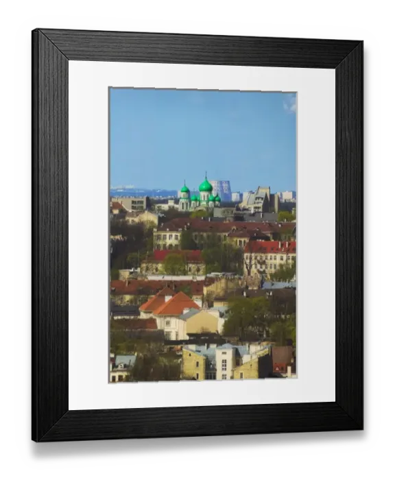 Framed Print : Cityscape of Vilnius from Three Crosses Hill, Lithuania Framed Print : Cityscape of Vilnius from Three Crosses Hill, Lithuania
