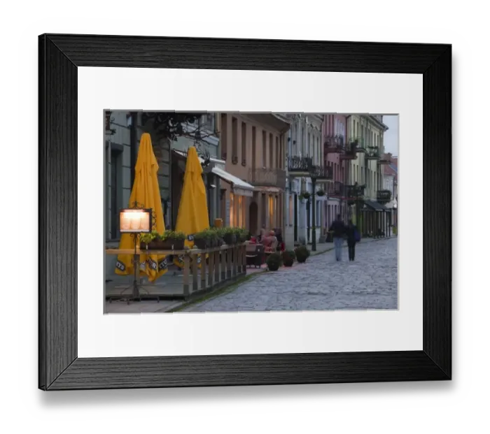 Framed Print : Lithuania, Central Lithuania, Kaunas, Old Town, Vilnius Street, dusk Framed Print : Lithuania, Central Lithuania, Kaunas, Old Town, Vilnius Street, dusk
