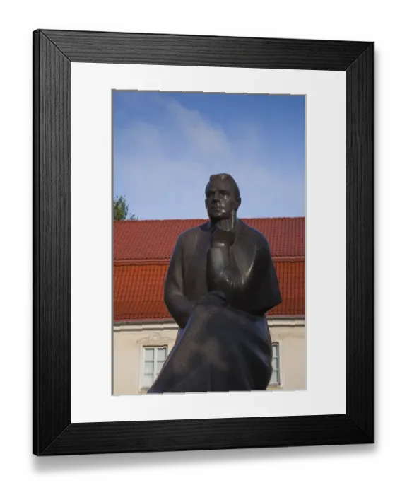 Framed Print : Lithuania, Central Lithuania, Kaunas, Town Hall Square, statue of early 20th century