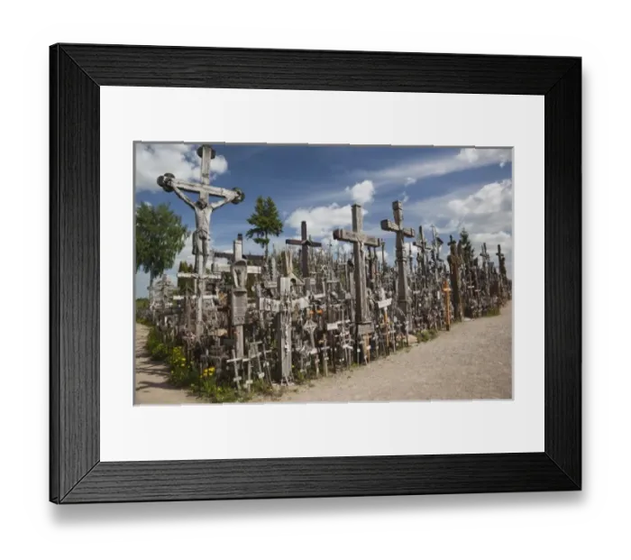 Framed Print : Lithuania, Central Lithuania, Siauliai, Hill of Crosses, religious pilgrimage site