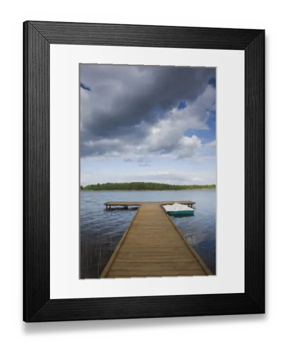 Framed Print : Lithuania, Southern Lithuania, Grutas, lake and pier