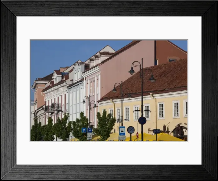 Framed Print : Lithuania, Vilnius, buildings on Town Hall Square