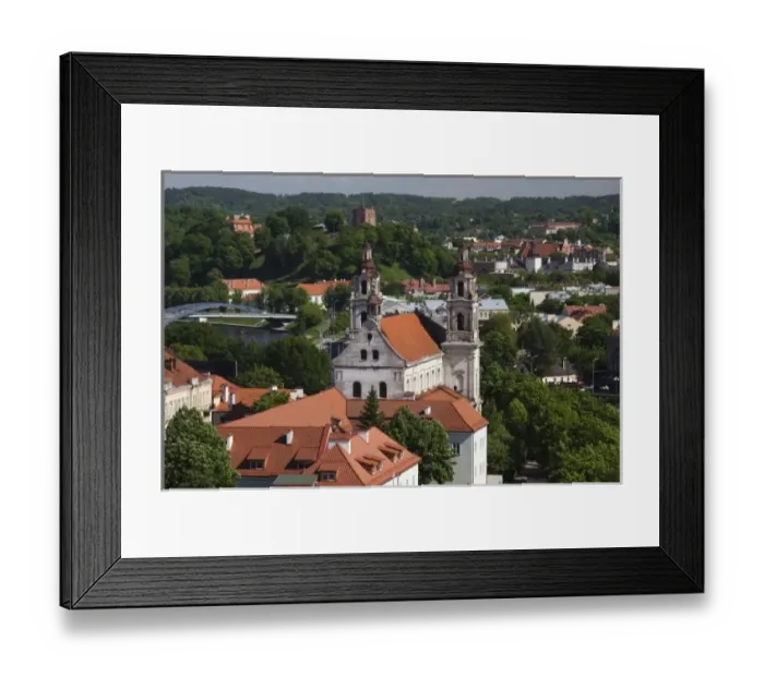 Framed Print : Lithuania, Vilnius, elevated view of St. Raphaels Church, daytime