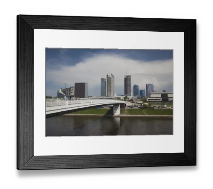 Framed Print : Lithuania, Vilnius, modern buildings of the Snipiskes area by the Neris River Framed Print : Lithuania, Vilnius, modern buildings of the Snipiskes area by the Neris River
