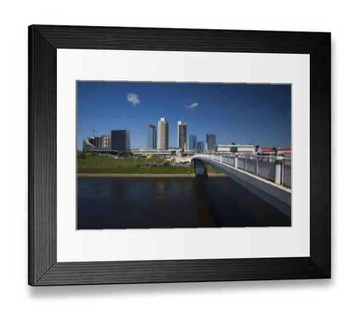 Framed Print : Lithuania, Vilnius, Snipiskes area viewed from Neris River Framed Print : Lithuania, Vilnius, Snipiskes area viewed from Neris River