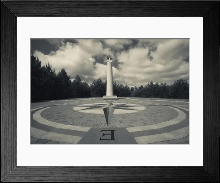 Framed Print : Lithuania, Vilnius-area, Centre of Europe, geographic center of Europe marker, Latitude 54-54