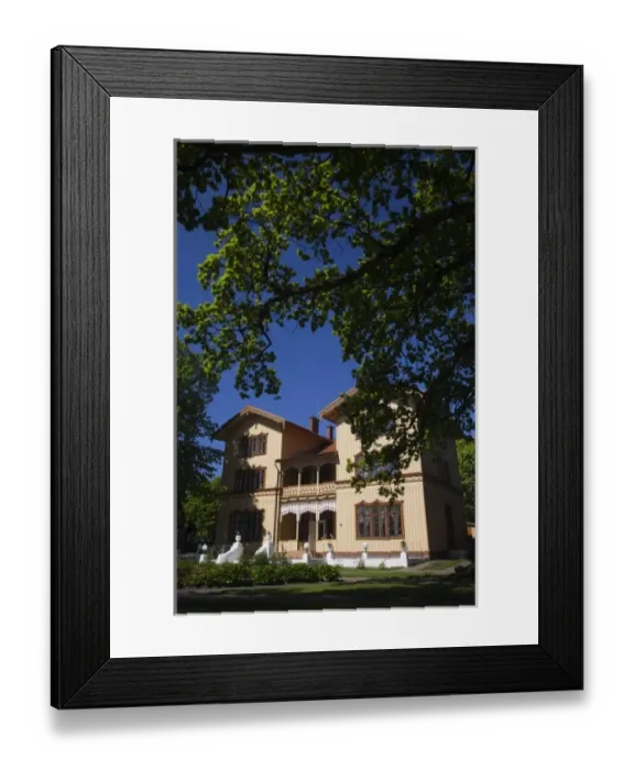 Framed Print : Lithuania, Western Lithuania, Curonian Spit, Juodkrante, village house detail Framed Print : Lithuania, Western Lithuania, Curonian Spit, Juodkrante, village house detail