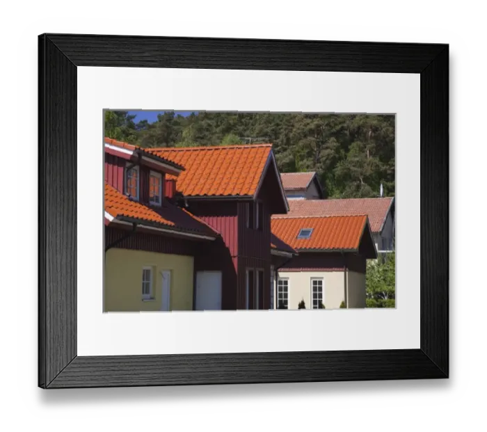 Framed Print : Lithuania, Western Lithuania, Curonian Spit, Juodkrante, village house detail