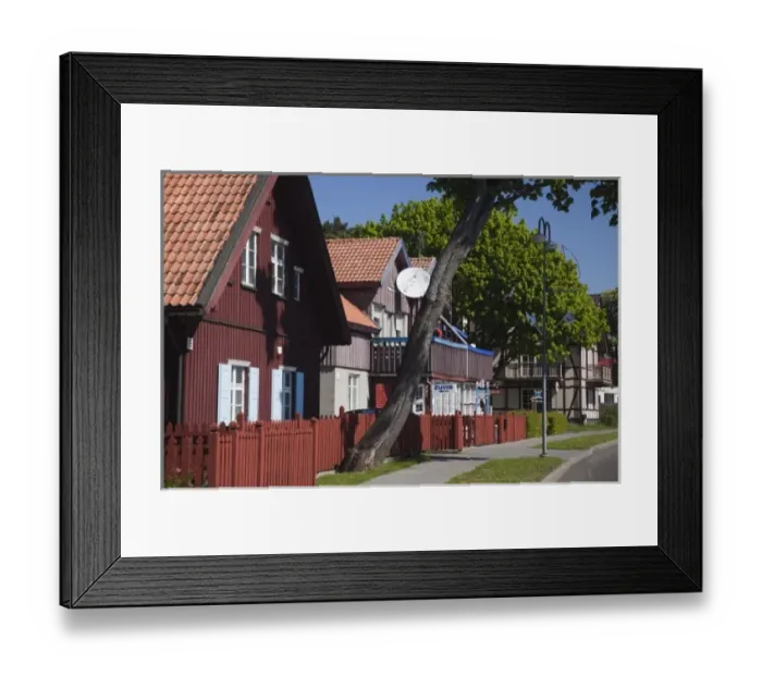 Framed Print : Lithuania, Western Lithuania, Curonian Spit, Juodkrante, village house detail