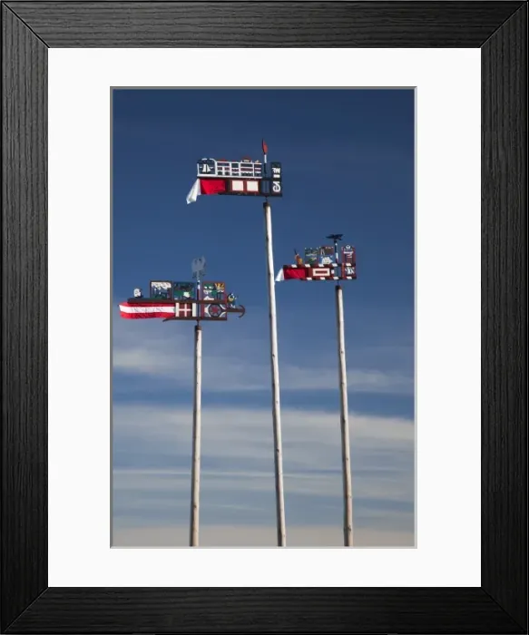 Framed Print : Lithuania, Western Lithuania, Curonian Spit, Nida, traditional Curonian weathervanes Framed Print : Lithuania, Western Lithuania, Curonian Spit, Nida, traditional Curonian weathervanes