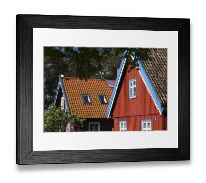 Framed Print : Lithuania, Western Lithuania, Curonian Spit, Nida, village house detail