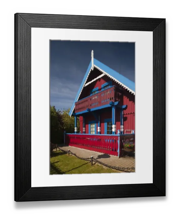 Framed Print : Lithuania, Western Lithuania, Curonian Spit, Nida, village house detail Framed Print : Lithuania, Western Lithuania, Curonian Spit, Nida, village house detail