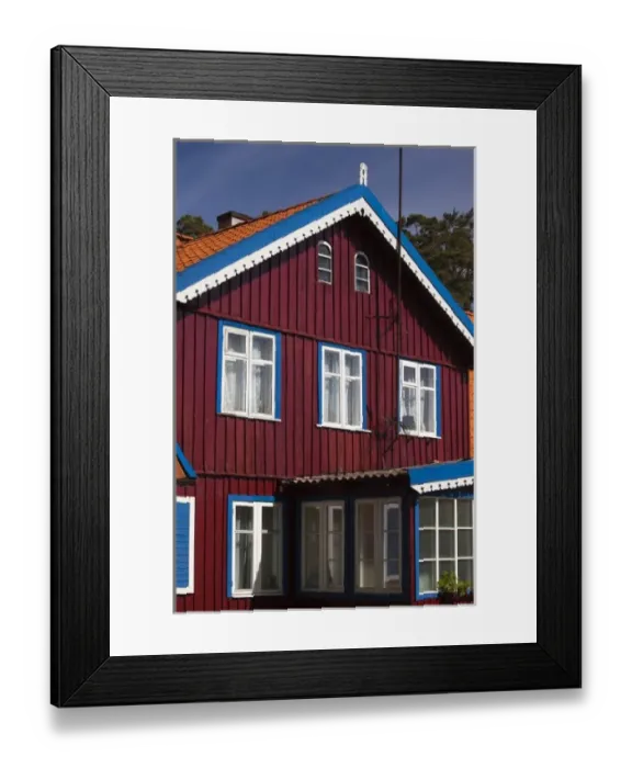 Framed Print : Lithuania, Western Lithuania, Curonian Spit, Nida, village house detail