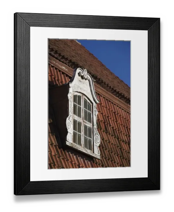 Framed Print : Lithuania, Western Lithuania, Klaipeda, Old Town, building detail Framed Print : Lithuania, Western Lithuania, Klaipeda, Old Town, building detail