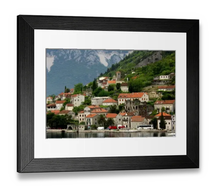 Framed Print : Europe, Montenegro, Perast. Medieval seaside town of Perast located in the Bay of Kotor Framed Print : Europe, Montenegro, Perast. Medieval seaside town of Perast located in the Bay of Kotor