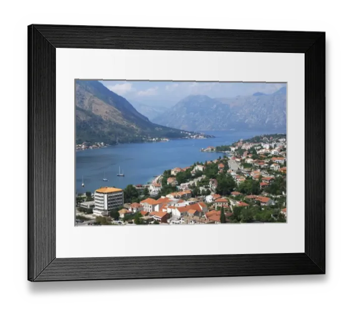 Framed Print : Montenegro, Kotor. View of the city along the fjord. In 1979 UNESCO declared World Framed Print : Montenegro, Kotor. View of the city along the fjord. In 1979 UNESCO declared World