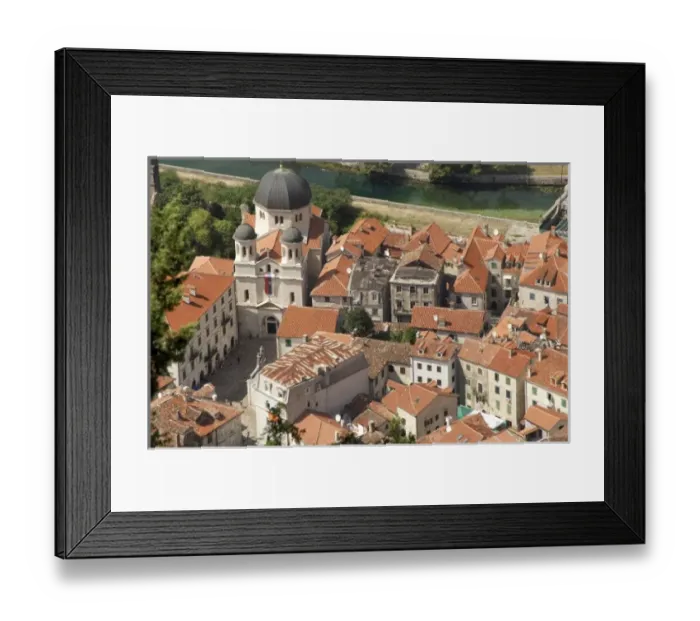 Framed Print : Montenegro, Kotor. View of the city with the church of St. Nicholas. In 1979 UNESCO Framed Print : Montenegro, Kotor. View of the city with the church of St. Nicholas. In 1979 UNESCO