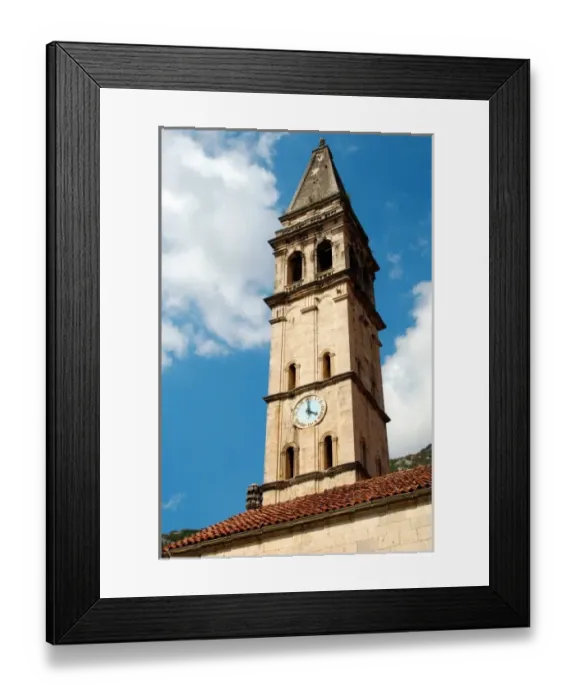 Framed Print : Montenegro, Perast. Saint Nicholas Church tower Framed Print : Montenegro, Perast. Saint Nicholas Church tower